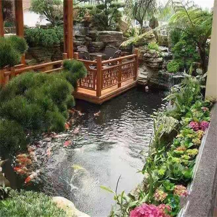 招远大型庭院假山鱼池景观设计